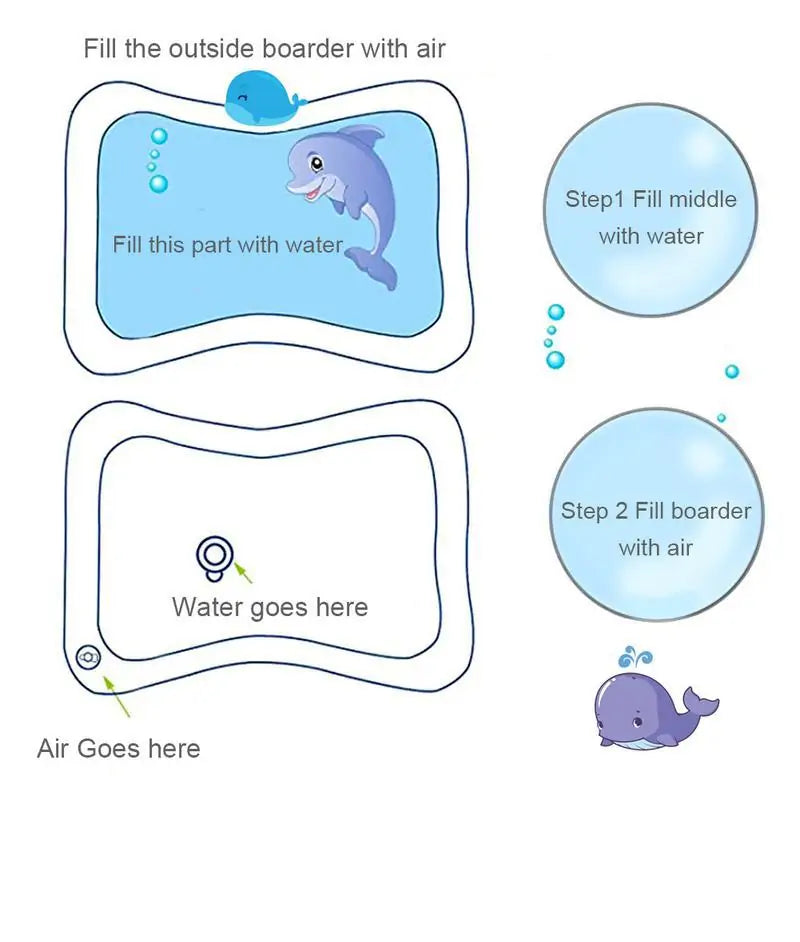 Tummy Time Inflatable Water Mat for Babies – Fun, Sensory Play & Developmental Growth!