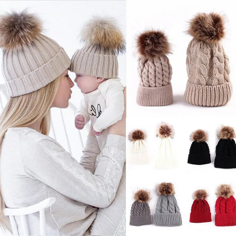 Mother & Baby Knit Hat – Cozy Matching Set for You & Your Little One!