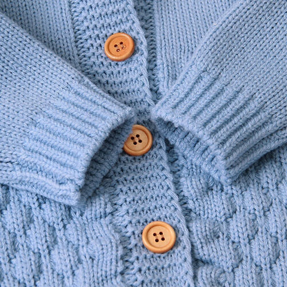 Baby Romper Bear Ear Knit Hooded Jumpsuit – Cozy, Stylish & Adorably Cute!